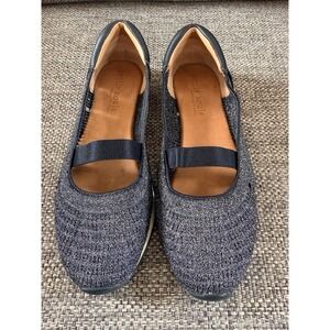 Gentle Souls Wynona Knit 8.5‎ Ballet Flat Black Silver Metallic Sneaker
